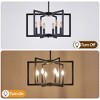 DAKAFUL 6-Light 21.7'' Square / Rectangle Candle-Style Geometric Chandelier for Dining Room, Kitchen or Hallway - Black - 3 of 4
