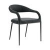 Armen Living Set of 2 Morgan Upholstered Dining Chairs with Iron and Fabric Matte Black/Charcoal - 3 of 4