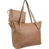 Ellen Tracy 20 Inch Basket Weave Quilted Nylon Large Travel Workbook Tote Bag - 2 of 4