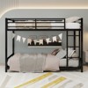 SeaCamel Heavy Duty Twin Over Full Metal Bunk Bed - Removable Stairs, 12" Under-Bed Storage, White for Teens & Adults - 2 of 4