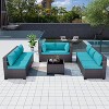 ALAULM 9 Pieces Patio Furniture Set, Rattan Wicker Outdoor Conversation Sets, Outdoor Furniture Sofa Set - 3 of 4
