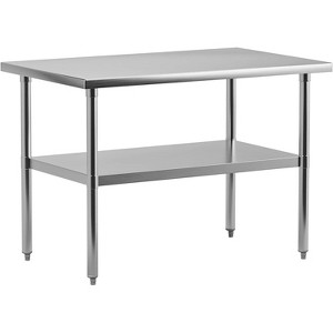 Stainless Steel Table, Heavy-Duty Metal Commercial Prep Table with Open Storage Racks for Restaurant Kitchens, Home, Hotels, Food Preparation - 1 of 4