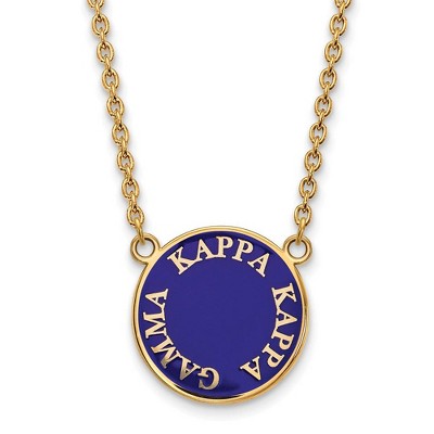 Black Bow Jewelry 14k Yellow Gold Plated Sterling Silver Kappa Kappa Gamma Greek Life Necklace 18 Inch