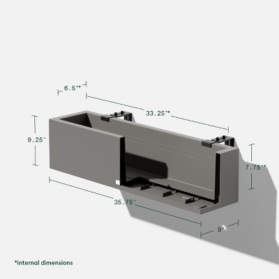 Gray Recycled Plastic Railing Window Box Planter