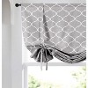 Kate Aurora Gray & White Lattice Clover Ultra Luxurious Single Tie Up Window Curtain Shade - 42 in. W x 63 in. L - 2 of 4