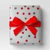 40” 25 sq ft Christmas Roll Wrap Red Gray Silver Dot - Wondershop™ - 2 of 3