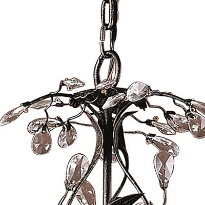Deep Rust 5-Light Chandelier with Crystal Droplets