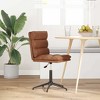vidaXL Dining Chair Brown Faux leather, plywood, metal Adjustable - 2 of 4