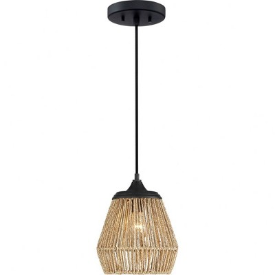 Earth Black Rattan Mini Pendant Light