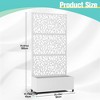 TOAOTBNBO Metal Privacy Screen with Leaf Pattern, Outdoor Planter Box with Wheels, Modern Outdoor Privacy Panels for Garden and Patio - 3 of 4