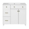 CAVINAS Bathroom Vanity with Ceramic Sink and Adjustable Shelves,Bathroom Storage Cabinet with Double-Layer Drawers and Soft Close Doors - 3 of 4