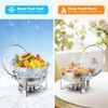 MilleLoom Chafing Dish Buffet Set , 5QT Food Servers and Warmers Stainless Steel Round Chafing Dishes with Glass Lid & Lid Holder for Parties - 3 of 4
