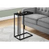 Monarch Specialties Accent Table C-Shaped End Side Snack Living Room Bedroom Metal Laminate Black Marble Look Contemporary Modern - 2 of 4