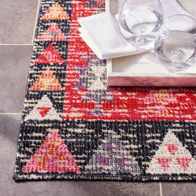 79'' Black Square Easy-Care Synthetic Indoor/Outdoor Rug