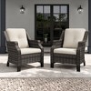 YARDSIGHT Patio Wicker Outdoor Chairs Set of 2, All-Weather Rattan Armchairs with Thick Cushions for Garden, Porch, Balcony, Backyard - 2 of 4