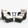 LayinSun Outdoor Patio Furniture Set, Black Rattan Wicker Sectional Swivel Rocker Chairs Sets - 2 of 4