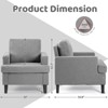 DOMETOUR Linen Fabric Single Armchair, Modern Upholstered Sofa Chair for Living Room Bedroom - 4 of 4