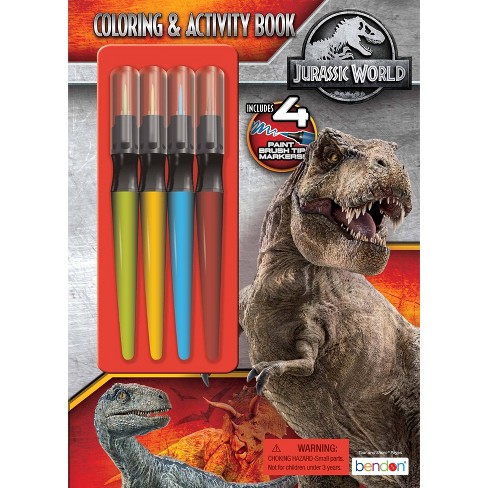 Jurassic World Coloring Book With Brush Tip Markers Target