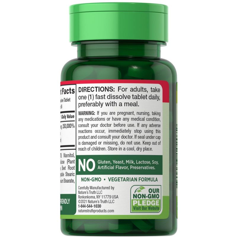 Nature's Truth B12 Vitamin 6000mcg | 36 Fast Dissolve Tablets | Natural Berry Flavor, 3 of 5