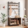 Hall Tree with Bench,Industrial Coat Rack Shoe Storage Entryway Organizer with Storage Cubbies, Mudroom Foyer Shoe Bench Coat Stand for Home - 2 of 4