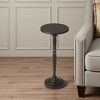 HomeRoots 22" Black Distressed Aluminum Round Pedestal End Table - 2 of 4