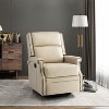 Favonius Wooden Upholstery Genuine Leather Swivel Rocker Recliner with Nailhead Trim for Bedroom and Living Room| ARTFUL LIVING DESIGN - 2 of 4