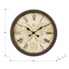 FURNIinspire Wall Clocks Round Living Room Roman Numeral Clock Decorative Hanging Clock Vintage Timepiece Home Decor, Brown, 20"*20"*2" - 3 of 4