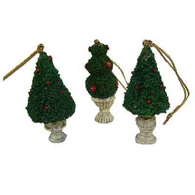 Northlight 576ct Potted Topiary Tree Christmas Ornament Set 2.5" - Green