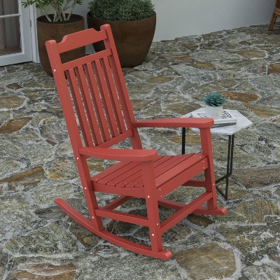 Terracotta Poly Resin Traditional Outdoor Rocking Chair