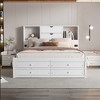 YOOCOZZ Platform Bed with Storage Headboard Shelves and Eight Drawers - 2 of 4