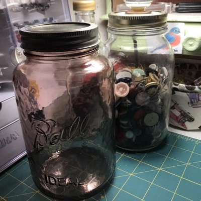 Lot of 4 Vintage Ball Mason Canning Jars w/ Chalkboard Lids & Drinking  Straws