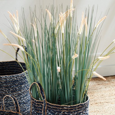 Rustic Multicolor Faux Pampas Grass Potted Plant