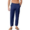 Men's Lightweight Cotton Linen Pants Casual Trouser Summer Yoga Beach Pant with Pockets - 4 of 4