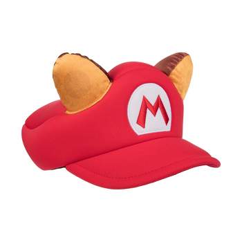 The Super Mario Video Game Raccoon Red Cosplay hat with ears