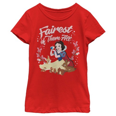 Disney Snow White Princess Women's Fashion T-shirt Kawaii Clothes