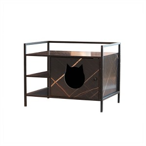 Gulches Cat Litter Box Furniture Hidden Litterbox Enclosures,Hidden litter box that provides additional storage space,Black - 1 of 4