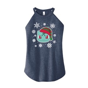 Women's - Pokémon - Bulbasaur Snowflakes Graphic High Neck Tank - 1 of 2