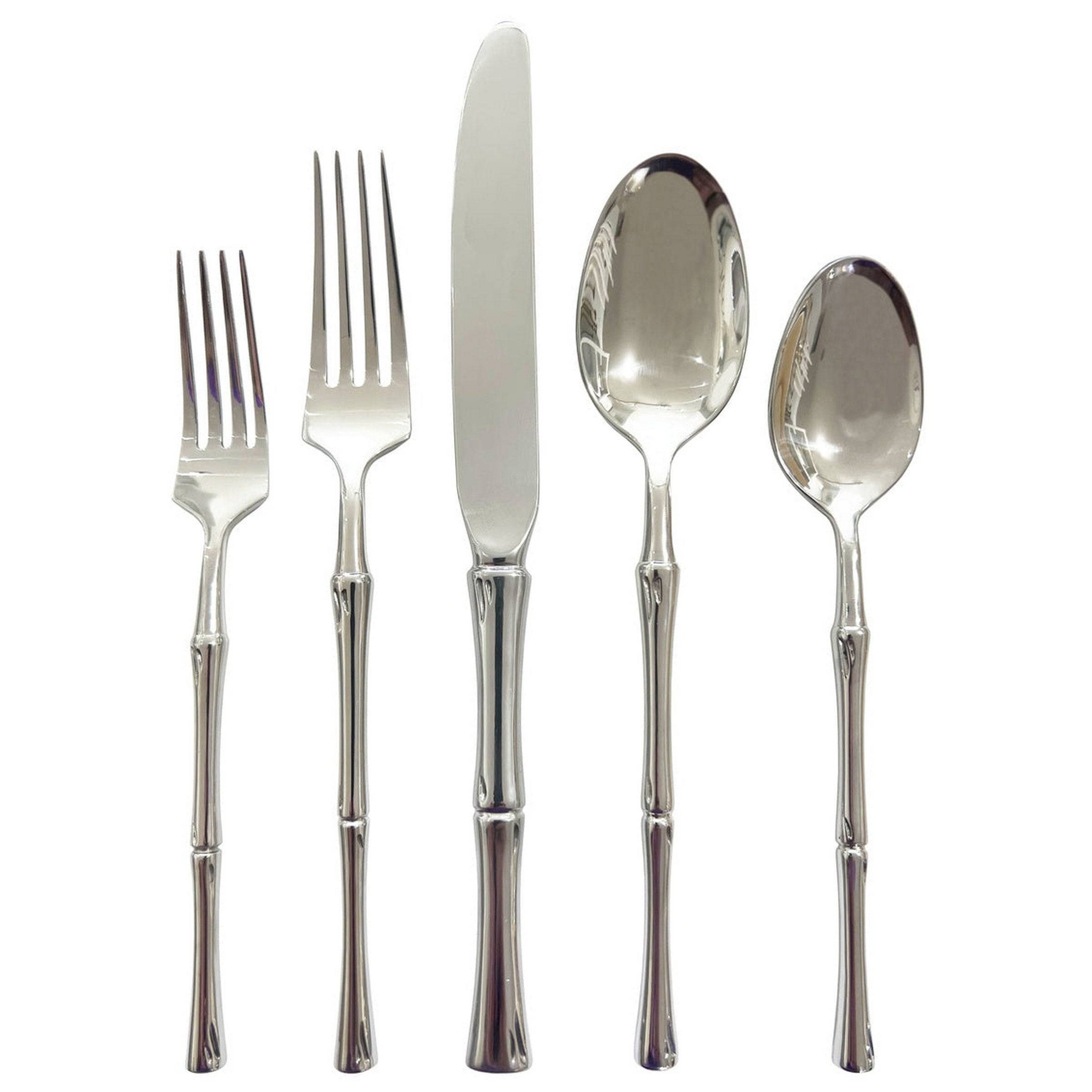 Godinger Silver 20pc Rattan Mirrored Stainless Steel Flatware Set: Service for 4, Dishwasher-Safe, Includes Forks & Spoons