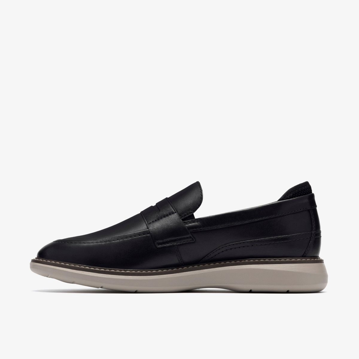 Clarks Mens Brantin Loafer Black Leather Shoes - thumbnail 2