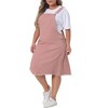 Agnes Orinda Women's Plus Size Overall Frayed Adjustable Strap Denim Suspender Shift Dresses - 2 of 4