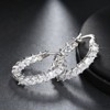 Hoop Earrings for Women Princess Cubic Zirconia Gold Plated Ginger Lyne Collection - 3 of 4
