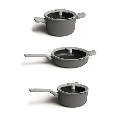 BergHOFF Leo 6Pc Non-Stick Cookware Set, Grey