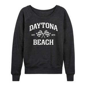 Women's - Instant Message - Daytona Beach Lightweight French Terry Wide Neck Long Sleeve Graphic Shirt - 1 of 4