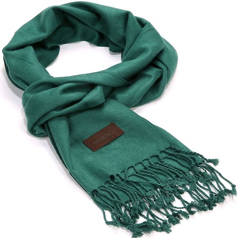 Mio Marino | Women's Solid Fringed 100% Cotton Scarf - Teal, Size: One ...