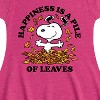 Girls' - Peanuts - Happiness Is Pile Of Leaves Fit & Flair Cap Sleeve Dress - 2 of 3