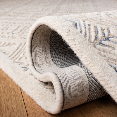 Ivory and Beige Hand-Tufted Wool Square Rug, 6'