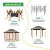 13'x13'Pop Up Gazebo,Hexagonal Canopy Shelter with 6 Zippered Mesh Netting, Event Tent with Strong Steel Frame for Patio Backyard Garden Wedding Party - 4 of 4