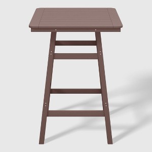WestinTrends Malibu 30" All Weather HDPE Outdoor Patio Square Counter Height Bistro Table with Umbrella Hole - 1 of 4