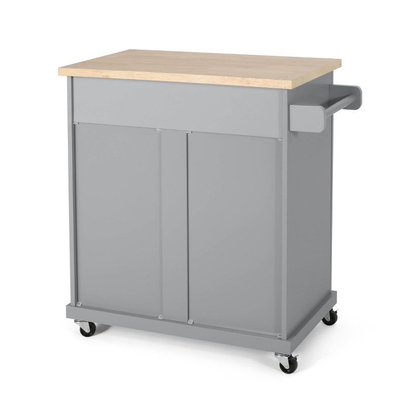 Batavia Contemporary Kitchen Cart with Wheels - Christopher Knight Home, 5 of 14