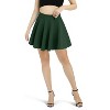Women's Basic Stretch Flared Skater Skirt - Versatile Casual Mini Skirt for Effortless Style Green - 3 of 4